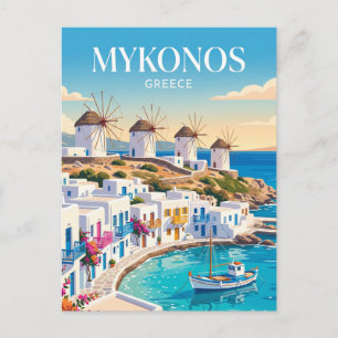 Mykonos Town Greece Postcard