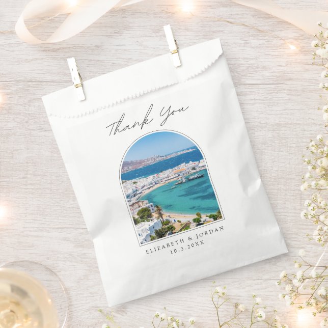 Mykonos Wedding Favour Greece Photo Thank You Bags (Clipped)