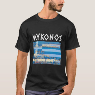 Mykonos With Greek Flag Graphic T-Shirt