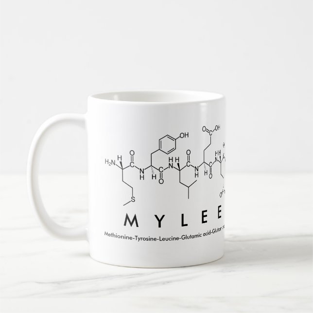 Mylee peptide name mug (Left)