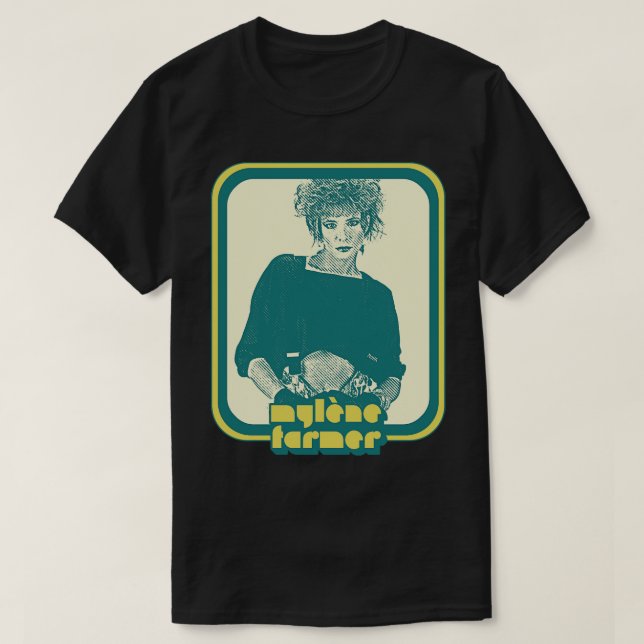 Mylene Farmer Retro Francophile Fan Design 1 T-Shirt (Design Front)