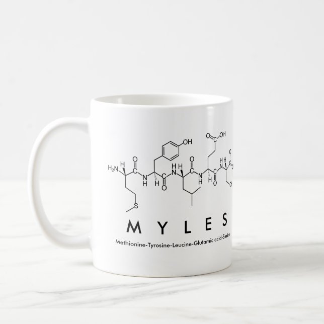 Myles peptide name mug (Left)