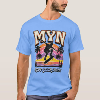MYN Vintage 70s Sunset Skateboard T-Shirt