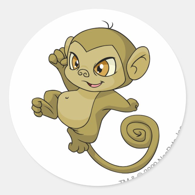 Mynci Brown Classic Round Sticker (Front)