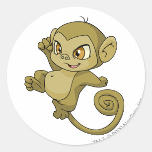 Mynci Brown Classic Round Sticker