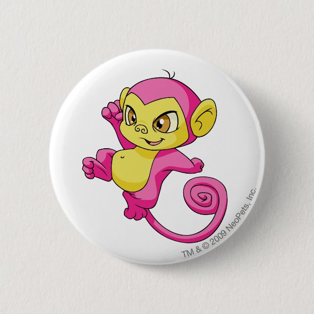 Mynci Pink 6 Cm Round Badge (Front)