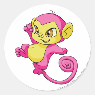 Mynci Pink Classic Round Sticker