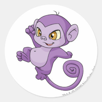 Mynci Purple Classic Round Sticker