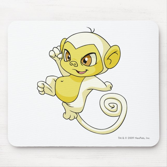 Mynci White Mouse Mat (Front)