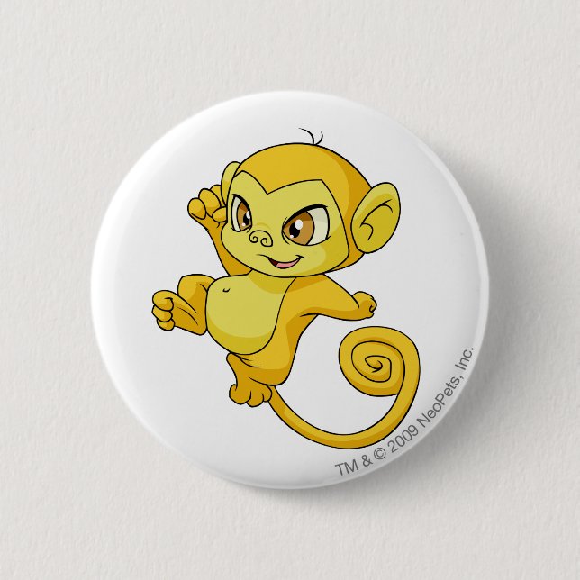Mynci Yellow 6 Cm Round Badge (Front)