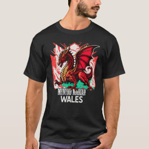 Mynydd Marian Wales Welsh Flag Y Ddraig Goch Drago T-Shirt