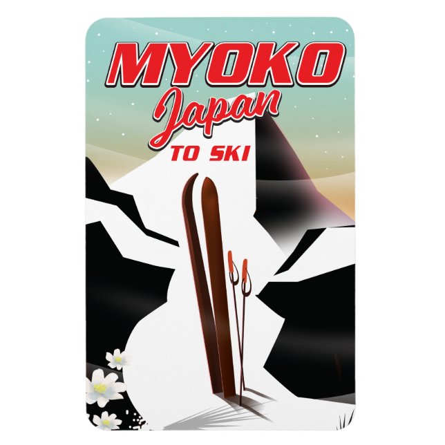 myoko japan ski poster magnet (Vertical)