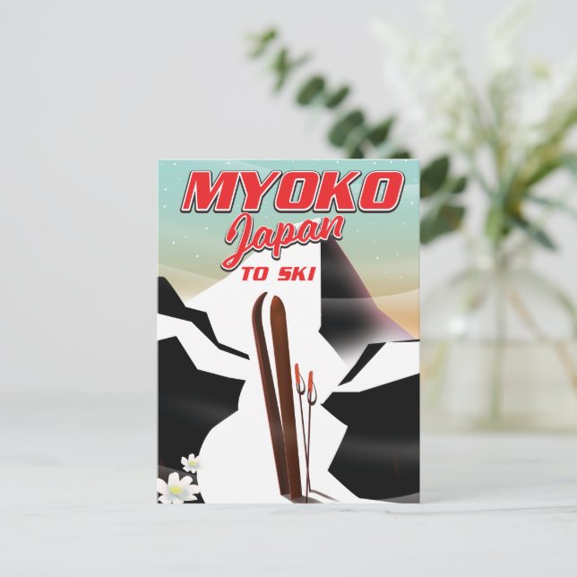 myoko japan ski poster postcard (Standing Front)
