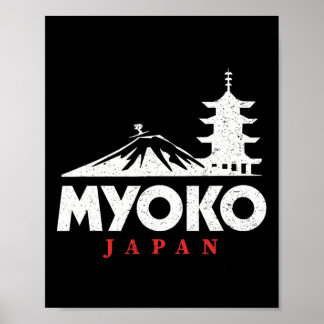 Myoko Japan Ski Resort Retro Skiing Snowboarding  Poster