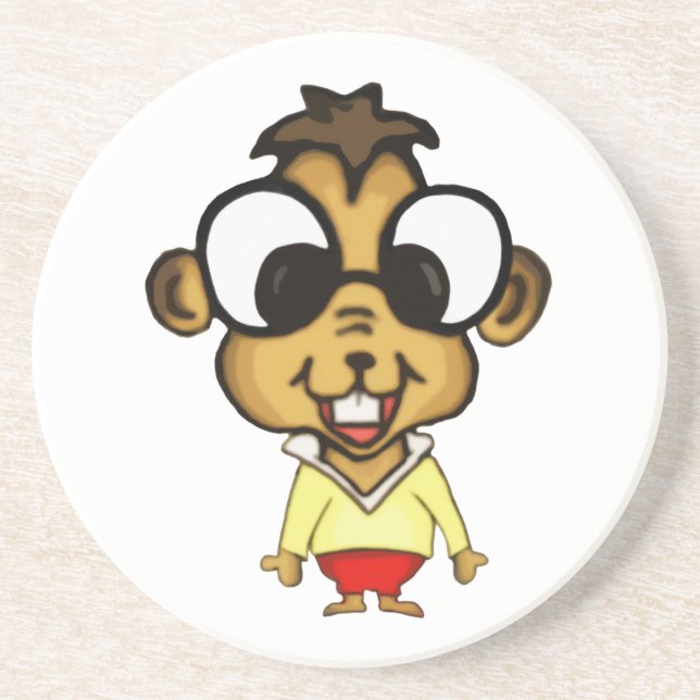 Myopic Chipmunk Coaster (Front)