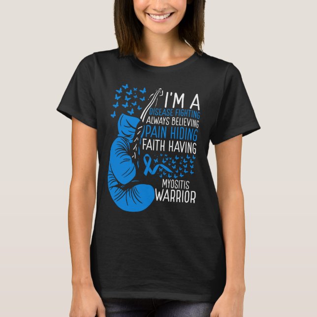 Myositis Warrior Awareness Myositis Ribbon Disease T-Shirt (Front)