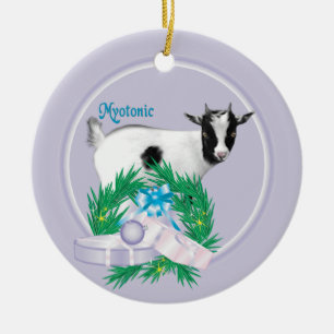 Myotonic Goat Wreath Holiday Ornament