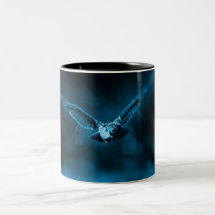 myPet Flying Owl Blue Two-Tone Coffee Mug