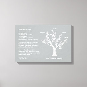 MyPoetTree, Family Tree with Poem for Mum Canvas Print