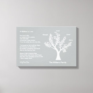MyPoetTree, Family Tree with Poem for Mum Canvas Print
