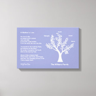 MyPoetTree, Family Tree with Poem for Mum Canvas Print