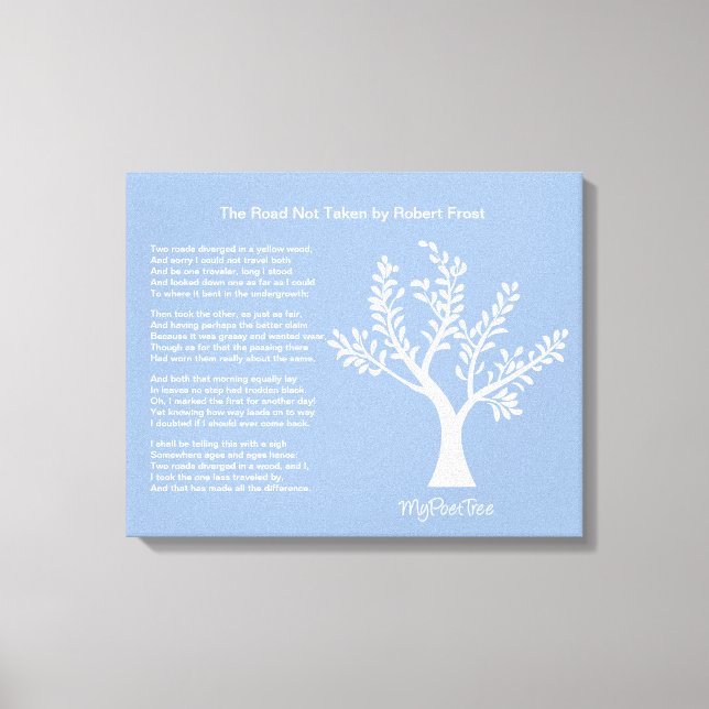 MyPoetTree, The Road Not Taken, Canvas Print (Front)