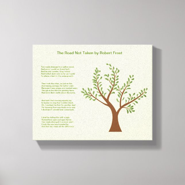 MyPoetTree  - The Road Not Taken Canvas Print (Front)