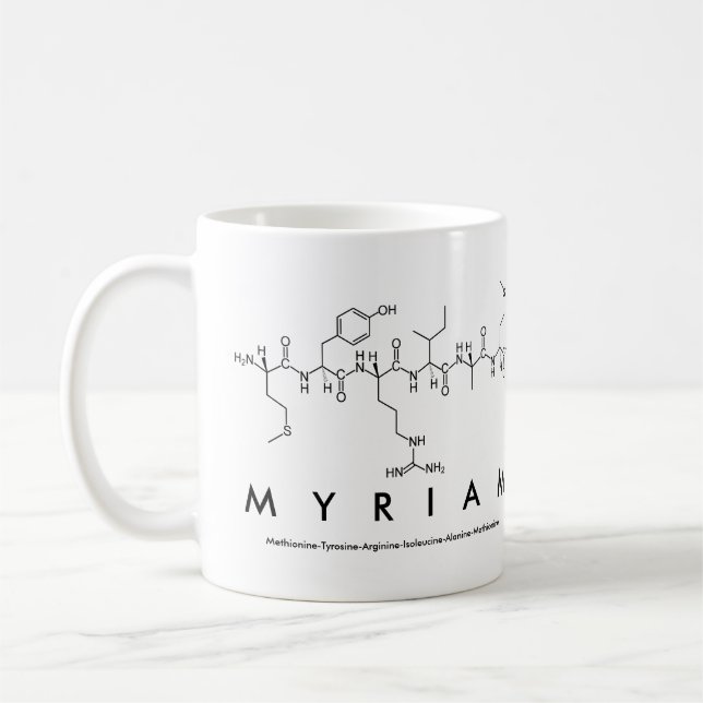 Myriam peptide name mug (Left)