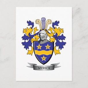 Myrick Family Crest Coat of Arms Postcard