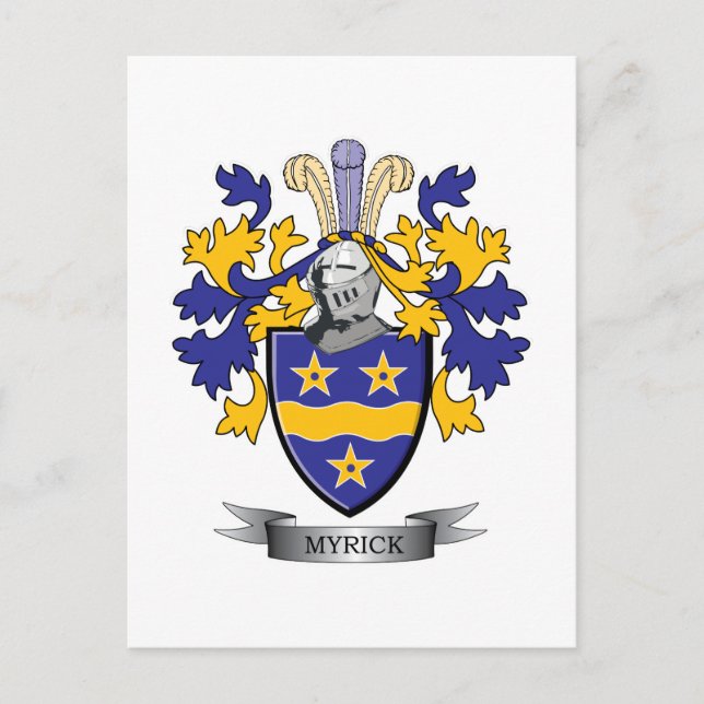 Myrick Family Crest Coat of Arms Postcard (Front)