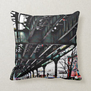 MYRTLE AVE SUBWAY LINE - BROOKLYN NEW YORK PILLOW