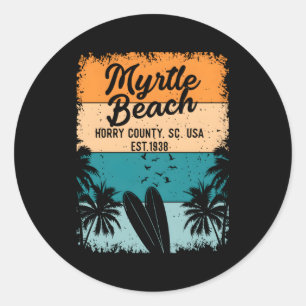 Myrtle Beach And Sc South Carolina Classic Round Sticker