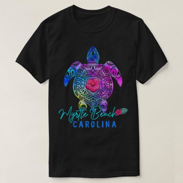 Myrtle Beach Carolina Tie Dye Sea Turtle Vacation  T-Shirt (Design Front)