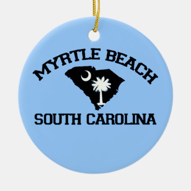 Myrtle Beach. Ceramic Tree Decoration (Front)
