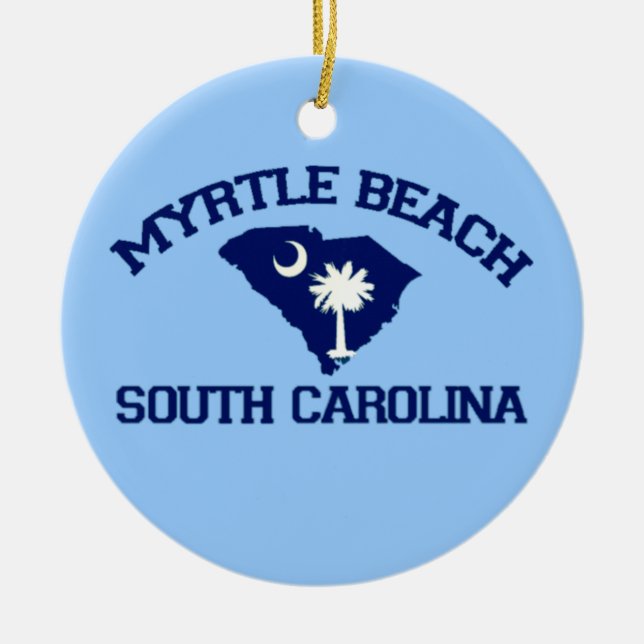 Myrtle Beach. Ceramic Tree Decoration (Front)