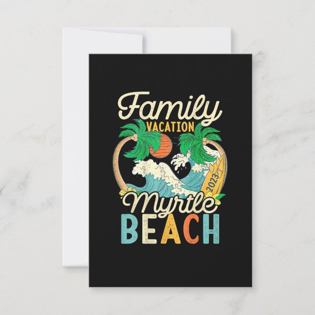 Myrtle Beach Family Vacation 2023 Matching Retro C Invitation (Front)