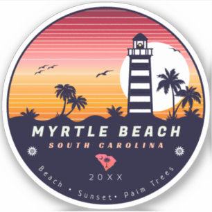 Myrtle Beach lighthouse SC Retro Sunset Souvenirs