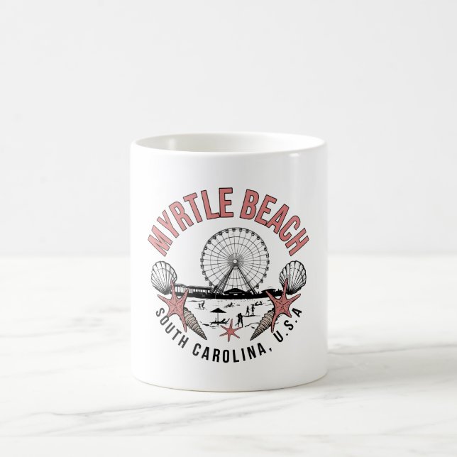Myrtle Beach Retro Vignette  Coffee Mug (Center)