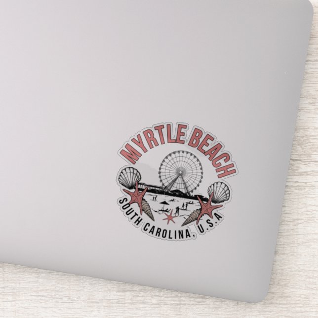 Myrtle Beach Retro Vignette Vinyl Decal (Detail)