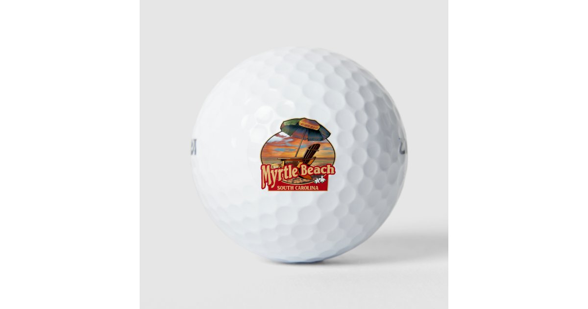 Myrtle Beach SC Beach Scene Design Golf Balls Zazzle