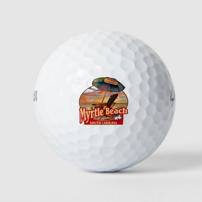Myrtle Beach SC Beach Scene Design Golf Balls (Front)