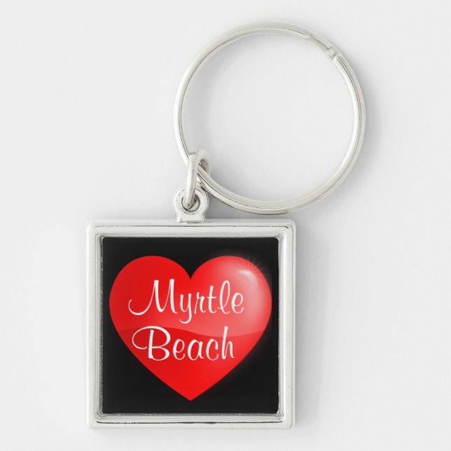 Myrtle Beach SC Heart Premium Key chain (Front)