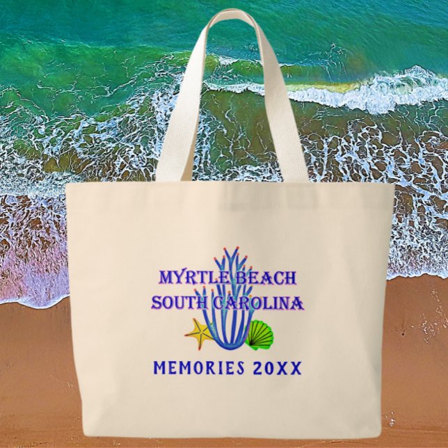 Myrtle Beach, SC, Memories with Year Large Tote Bag (Creator Uploaded)