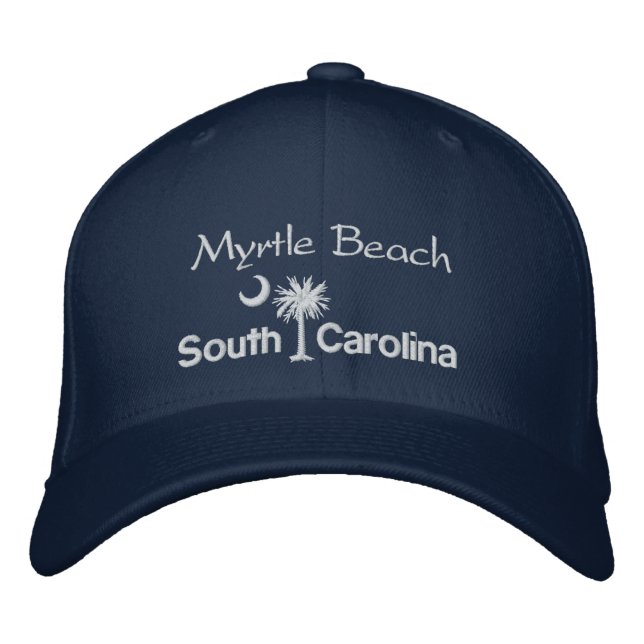 Myrtle Beach, SC Palmetto Embroidered Hat (Front)