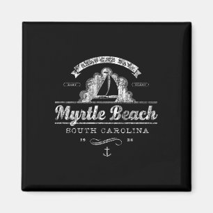 Myrtle Beach Sc Sailboat Vintage Nautical Tee Magnet