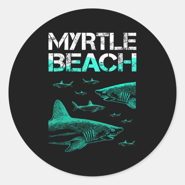 Myrtle Beach Shark  Classic Round Sticker (Front)