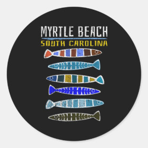 Myrtle Beach Shirt Cute Fish Fishing South Carolin Classic Round Sticker