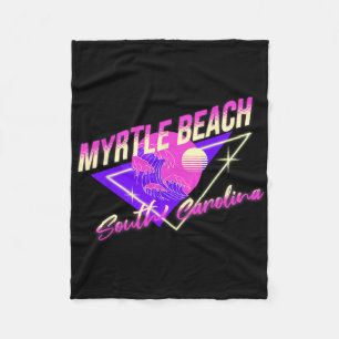 Myrtle Beach South Carolina 80s Retro Sc Vacation  Fleece Blanket