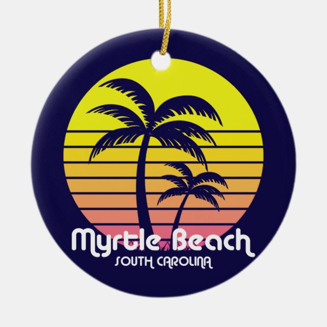 Myrtle Beach,South Carolina Ceramic Tree Decoration (Front)