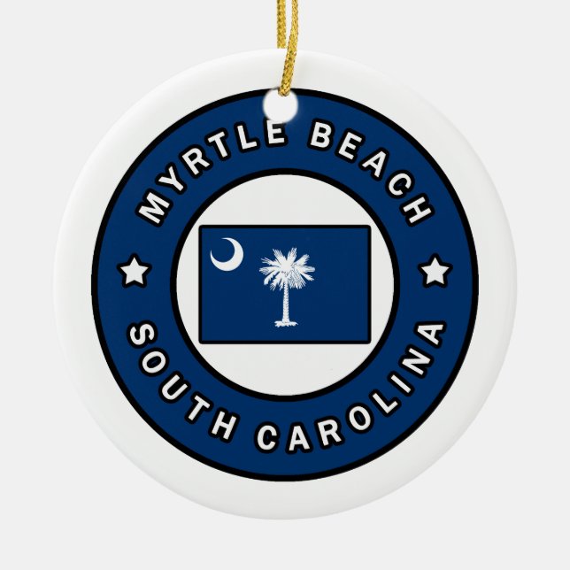 Myrtle Beach South Carolina Ceramic Tree Decoration (Front)